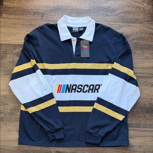 OFFICIAL NASCAR Striped Long Sleeve Rugby style Men’s Med/Women’s Larg NWT
